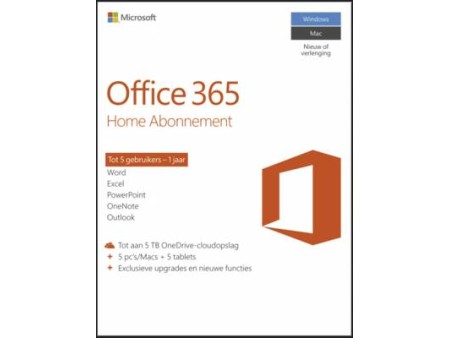 Microsoft Office 365 Home 5PCMAC 1 jaar